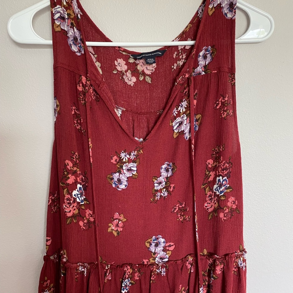 Red Floral Tank Top